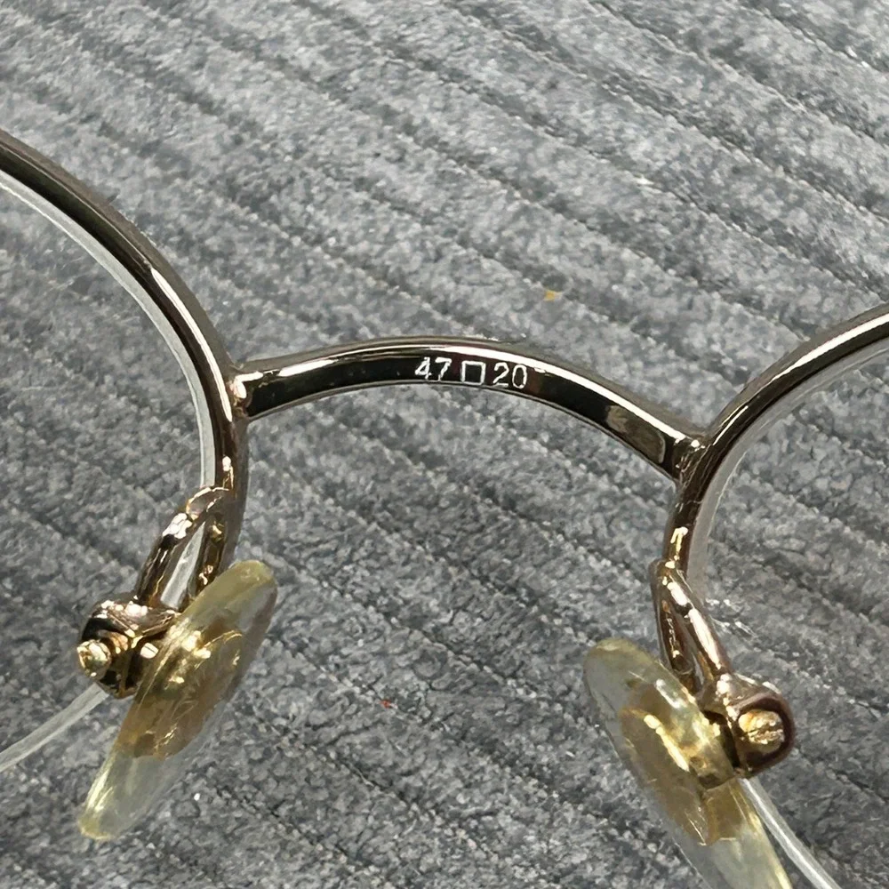 It Wood Gold Semi Rimless Oval Y2k Eyeglass Frames Wood Temples 47-20-140 C1